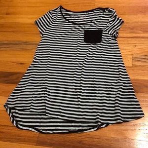 Teal and Black Striped T-Shirt